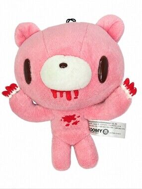 Gloomy Bear Plush Naughty Grizzly Pink Red Details Kawaii Emo Scene